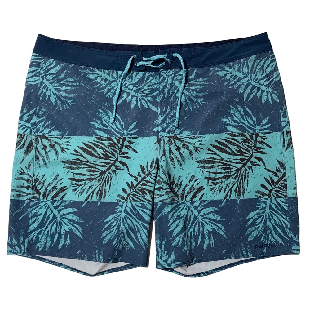 Patagonia Hydro Series Boardshorts Hydropeak Blue Floral Mens Size 38 Swim